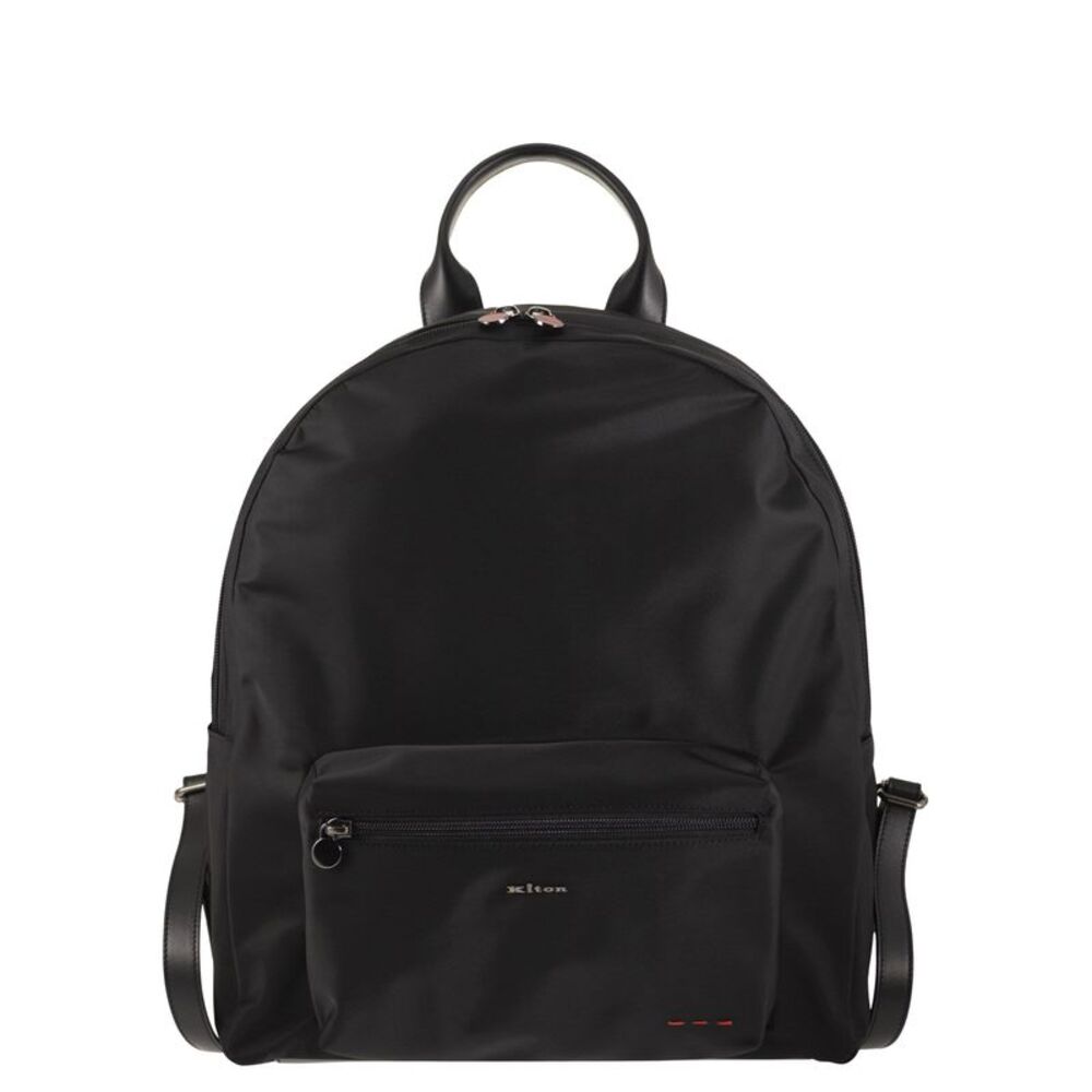 Kiton Men Technical Nylon And Calfskin Backpack